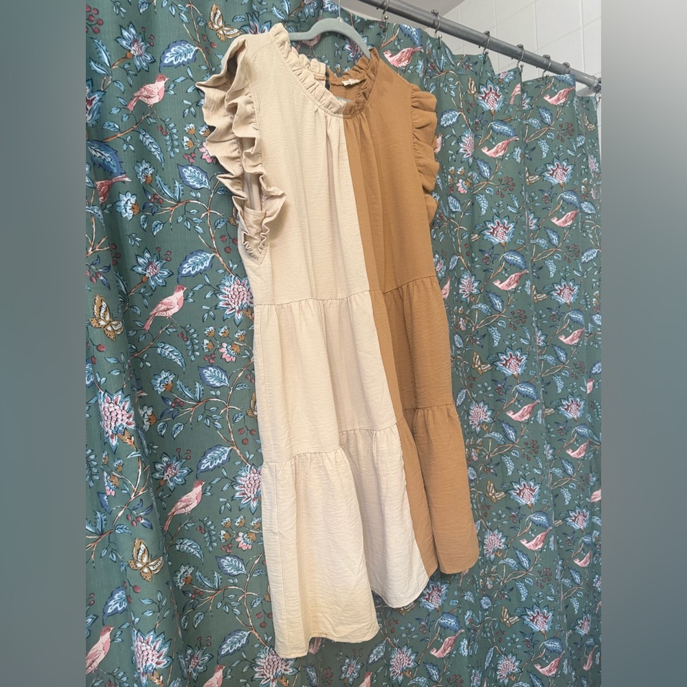 White Birch Color Block Ruffle Dress - Picture 5 of 8